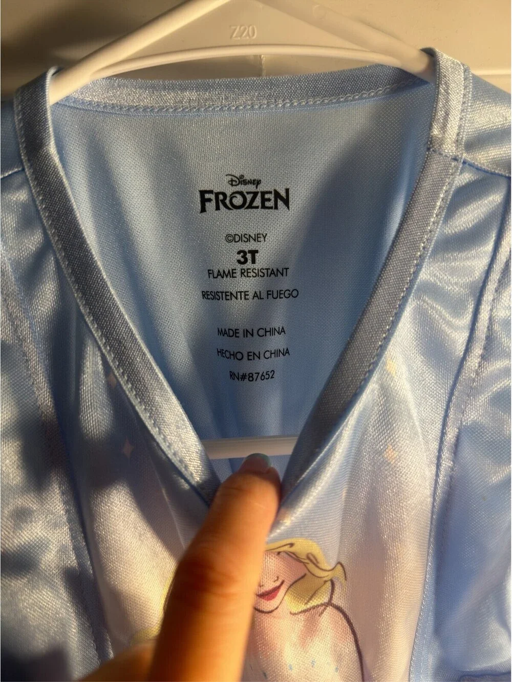 Disney Frozen Elsa Light Blue Girls Dress 3T Flame Resistant
